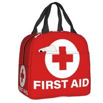 First Aid Emergency Medicine Lunch Bag Men Women Cooler Warm Insulated Lunch Box for Doctor Nurse Work Food Picnic Tote Bags One Size