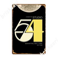 Studio 54 Naktinis Klubas Diskoteka Metalinė Plokštelė Plakato Dizainas Sienų Dekoras Virtuvė Kino Salė Svetainė Skardinis Ženklas Plakatas 30X40CM yellow