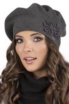 Vivisence beret damski z aplikacją kwiatową - elegancka czapka damska zimowa dla eleganckich kobiet czapka z dzianiny jesienna czapka wełniana
