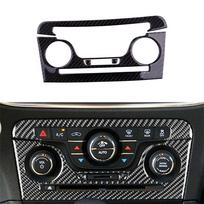 Black Carbon Fiber Center Console AC CD Panel Cover For Dodge Charger 2011-14