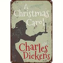 Charles Dickens 'A Christmas Carol' Vintage Metal Sign - Classic Wall Art for Holiday Decor, Home & Library Perfect Gift B 20X30CM