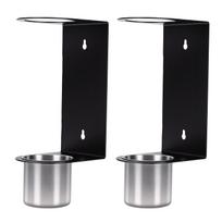 2 Pack Oil Funnel Holders with Removable Catch Cups, Wall Mount Funnel Racks for Garage Workshop