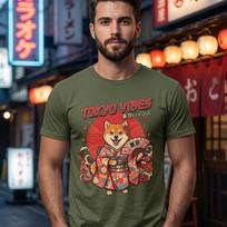 Shiba Inu Kimono Tee Tokyo Vibes Japanese Dog Graphic Kawaii Anime Shirt 3XL