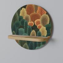 Autumn kaleidoscope round shelf