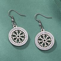 Dawapara Ancient Aegishjalmur Earrings Helm of Awe Norse Compass Protection Earrings Stainless Steel Scandinavian Jewelry