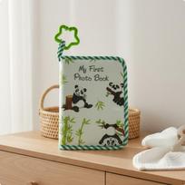 Panda Theme Memory Book Holds 17 Photos Newborn's Debut Photo Includes Attachment Loop Soft