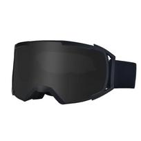 Large Cylindrical Ski Goggles Double Lens Anti-Fog Snowboard Eyewear Adults With Prescription Insert Support Black Frame Gray Lens