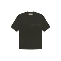 Fear Of God Essentials Ss23 Essential Tee Off Black Logo Print Design Solid Color Short Sleeve Women Tops Light-Black FOG-SS23-103 XXS