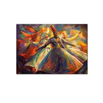 Sufi besisukantis dervišas drobės tapyba Islamo musulmonų plakatai ir spaudiniai Egipto sienos meno paveikslai svetainei namų dekoravimui 21x30cm No Framed beige