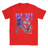 Rumi Showcase HUNTRIX Kpop Demon Hunters T-Shirt Men Pure Cotton Tees Round Collar Short Sleeve T Shirt Gift Idea Clothing S