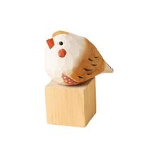 Artistic Handcrafted Colorful Wooden Bird Sculpture Detailed Carving with Wood Block Decorative Accent Gift Option