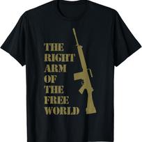 MenS FN FAL Rifle Graphic TShirt The Right Arm of The Free World Patriotic Tee Breathable Shirt for Gun Enthusiasts S