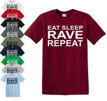 26 EAT SLEEP RAVE REPEAT T-Shirt S-5XL Techno 80s 90s Festival Music Dance Acid Top Unisex T-Shirt M