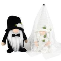 2 vnt./komplektas Nuotakos jaunikis lėlės nėrinių dizainas Lenkiamas rankos audinys, nosis, gėlių ornamentas, vestuvinis nykštukas, pliušinės figūrėlės Vestuvinės paslaugos 2pcs