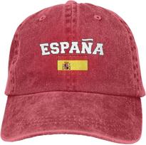 Ispanija Ispanijos vėliava Ispaniški džinsiniai skrybėlės vyrams moterims beisbolo kepurės Casquette džinsiniai suaugusiems unisex visų sezonų kasdienės Adjustable&>8Y raudona