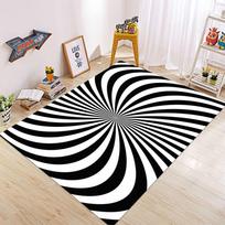 Black and White Striped Floor Mat Large Area Floor Mat Suitable for Living Room Bedroom Black and White Decorative Floor Mat 40x60cm