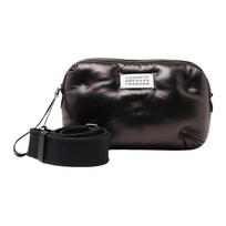 Maison Margiela Fashion Casual Logo Appliqué Pleated Leather Crossbody Shoulder Bag Men bags Black SB1WB0002P4300T8013 Basic Set (Bag+Dust Bag)