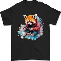 Gaming Red Panda Video Games Gamer Mens T-Shirt Cotton M