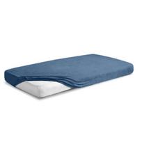Prześcieradło frotte z gumką 130/140x190/200 premium szaro niebieskie