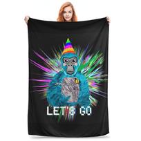 Jmancurly Gorilla Tag Blankets Soft Warm Flannel Throw Blanket Plush for Bed Living room Picnic Travel Home Sofa Size: 75*100cm, Weight: 230 GSM