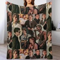 Alex Turner Arctic Monkeys Collage Throw Blanket Anti Shedding Soft Fuzzy Blanket for Home Size: 75*100cm, Weight: 230 GSM