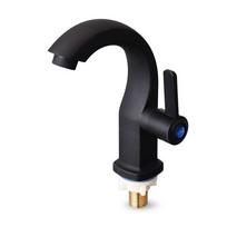 Multifunction Bathroom Basin Faucet Single Cold Deck Mounted Sink Faucet  Kitchen juoda