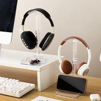 1Pc Headphone Stand With Base Universal Headphone Stand Hanger Transparent Headset Storage Rack Multi-Function Detachable Stand