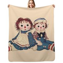 Raggedy ann and raggedy andy Throw Blanket Elegant Warm Throw Blanket for Hotel Home Size: 75*100cm, Weight: 230 GSM