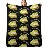 W is for Whites Tree Frog Im A Little Dumpy Throw Blanket Cozy Napping Blanket Gift for Mom Dad Size: 75*100cm, Weight: 230 GSM