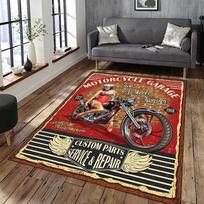 Vintažinis Klasikinis Motociklo Garažas 3D Spausdintas Kilimas Svetainė Retro Lenktyninis Automobilis Didelis Kilimas Namų Dekoras Miegamasis Neslystantis Grindų Kilimėlis 50cmX80cm