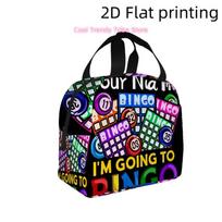 One Set of Bingo Cards And Balls Featuring Vibrant Text Against a Dark Backdrop. Insulated Cooler Bag That Is Reusable And Porta One Size