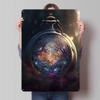 Pocket Watch Tinplate Posters Customizable Wall Art Retro Vintage Metal Signs for Home Room Garage Decoration Aesthetic Garden 20X30CM