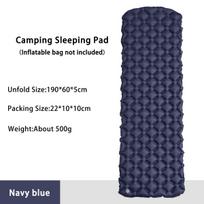 Outdoor Sleeping Pad Camping Inflatable Mattress Ultralight Air Cushion Travel Mat Folding Bed No Headrest For Travel Hiking 60*185cm tamsiai mėlyna spalva