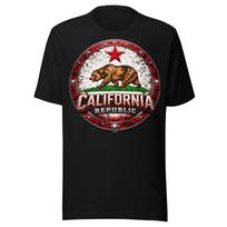 California Republic — Oso Vintage Metal Style Arte Retro del Estado de California Unisex t-shirt 4XL