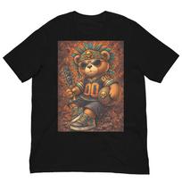 Aztec Teddy Bear Warrior T-Shirt, Tribal Bear Graphic Tee, Streetwear Bear Character Shirt S