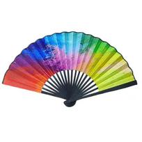 Gradient Colorful Kung Fu Fan Large Dance Fan Gift Clacking Fan  Music Red multicolored