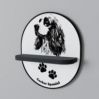 English cocker spaniel oval shelf black