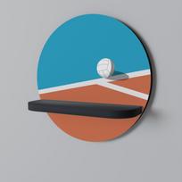 Volleyball time round shelf black