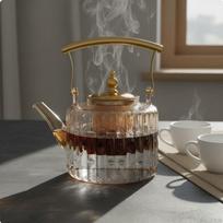 Borosilicate Glass Teapot Elegant Design Heat Resistant Easy to Clean Tea