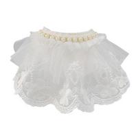 Cat Collar Bib Faux Pearl Decoration Adjustable Tie Elegant Style Dog Necklace balta