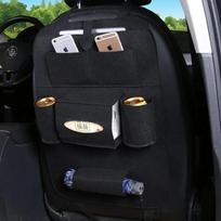 Car Backseat Organizer with Tissue Box Tablet Holder Auto Back Seat Storage Cover Protector Travel Road Trip Kids Toddlers Amagi juoda