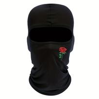 Rose printed balaclava hat windproof and sun resistant ski mask suitable for outdoor cycling and travel One Size juoda