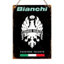 BIANCHI Black Vintage Retro Style Metal Sign Wall Cyclist Plaque Bike Man CaveAluminum 30x40cm(11.8x15.7inch)