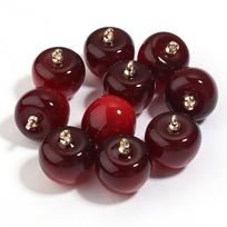 10pcs 20x23mm Cherry Shape Acrylic Charms Lovely Fruit Pendant For Jewelry Making DIY Necklace Earrings Phone Key Chain Supplies tamsiai raudona spalva