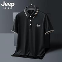 JEEP SPIRIT Men's Short Sleeve Polo T-Shirt 5XL juoda