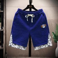 Men Summer Running Shorts Casual Jogging Sport Short Pants Fashion Letter Pattern Drawstring Loose Dry Gym Sports Shorts Male L mėlyna