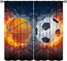 Racing Curta For Teens Games Room Decor Black White Checkered Flag Art Printed Window Drapes For Kids Bedroom Living Room 53x116CM-2PC