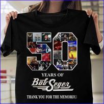 50 years Bob Seger thank you for the memories Men Black Men S-234XL T-s XXXL
