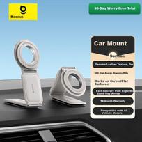 Baseus Magnetic Car Phone Holder Foldable Dashboard Display Screen Adhesive Leather Universal Fit