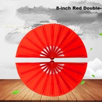 Youjia Liangpin 8-Inch Double-Sided Kung Fu Fan Tai Chi Martial Arts Folding Dance Exercise Clapper Fan Chinese Style Red Fan